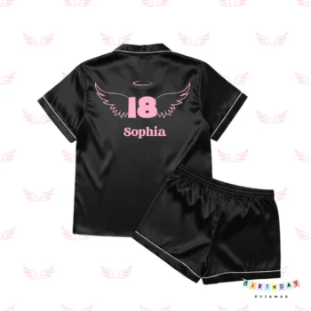 18th Angel Birthday Personalised Satin Pyjamas