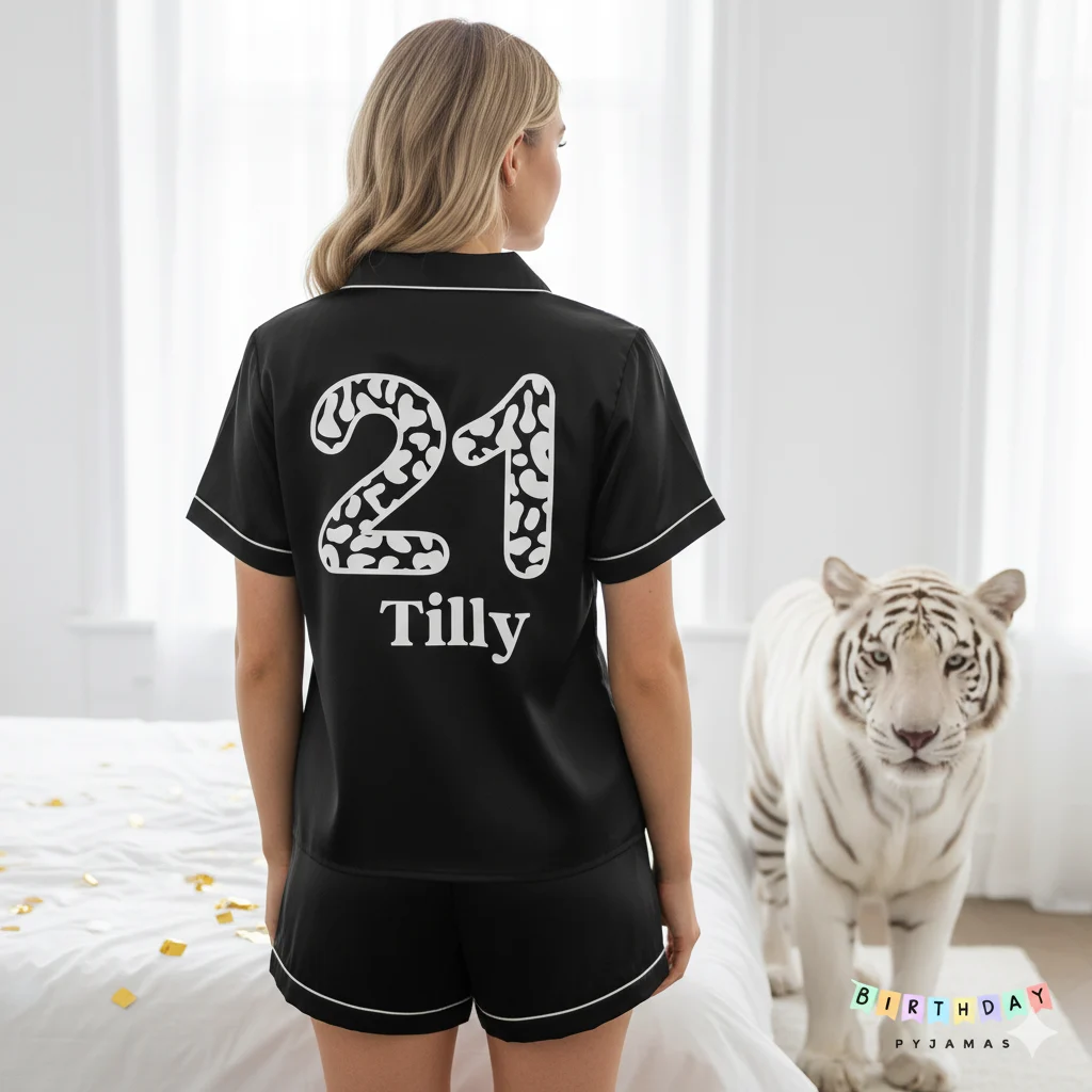 21st Birthday Pyjamas Satin Birthday Gift