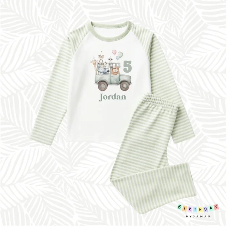 Animal Adventures Birthday Personalised Pyjamas