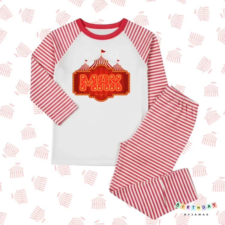 At The Circus Personalised Birthday Pyjamas – Kids Circus-Themed PJs