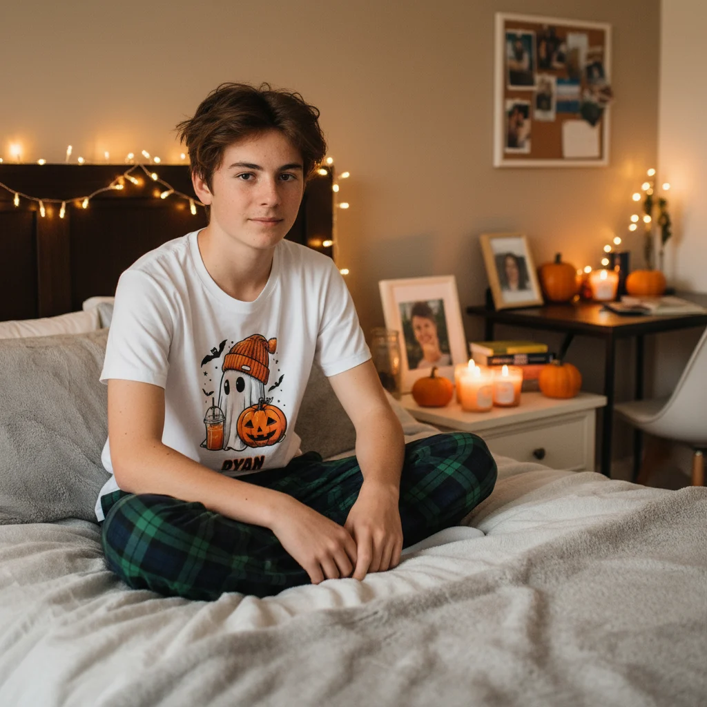 Bubble Tea Ghost Halloween Personalised Pyjamas 1