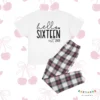 Hello Sixteen Print Birthday Personalised Pyjamas