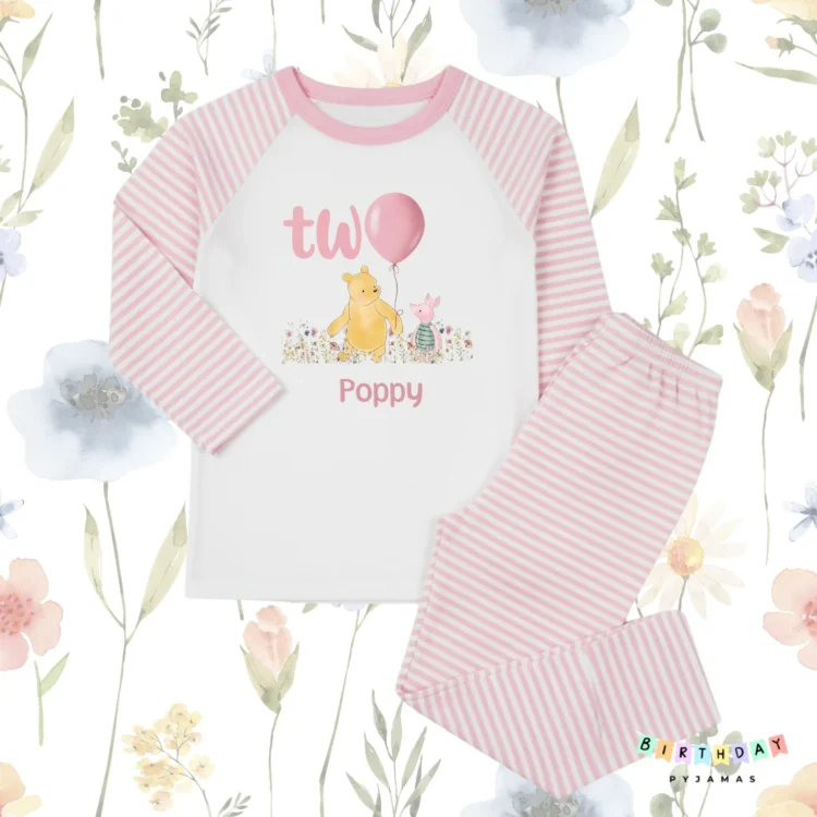 Little Wild Flower Two Balloon Birthday Personalised Pyjamas