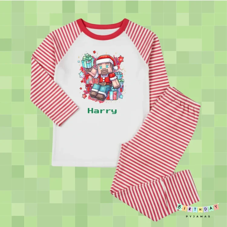 Minecraft Christmas Personalised Pyjamas