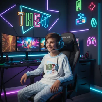 Neon Gamer Birthday Pyjamas Personalised