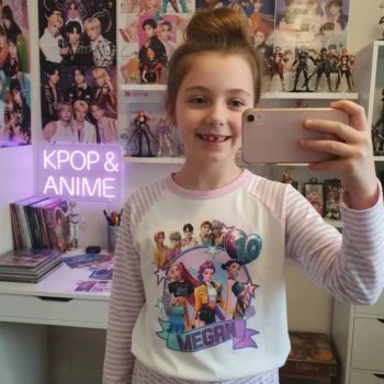 Personalised K-Pop inspired birthday pyjamas with name and age