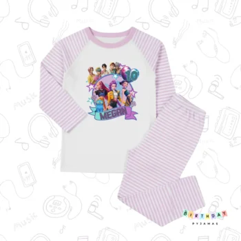Personalised K-Pop inspired birthday pyjamas with name and age