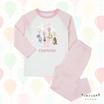 Pooh Bear Floating First Birthday Personalised Pyjamas – Birthday Pyjamas