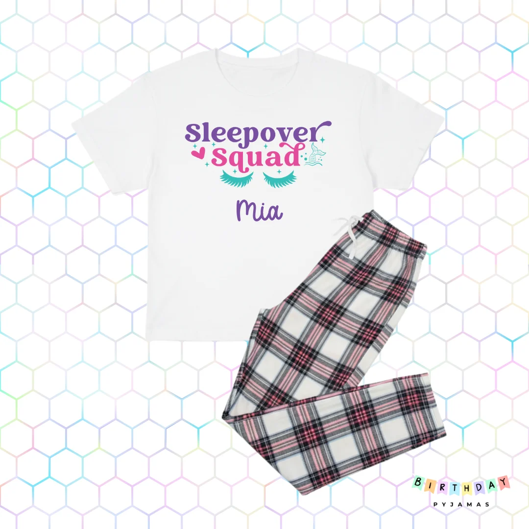 Sleepover Squad Pyjamas – Personalised Girls’ Sleepover PJs