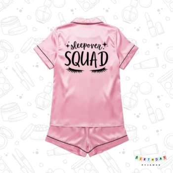 Sleepover Squad Satin Pyjamas – Personalised Girls’ Birthday PJs