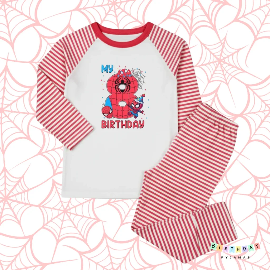 Spider Man Number Birthday Personalised Pyjamas