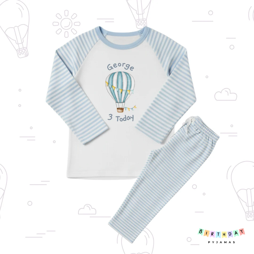Up And Away Balloon Birthday Personalised Pyjamas