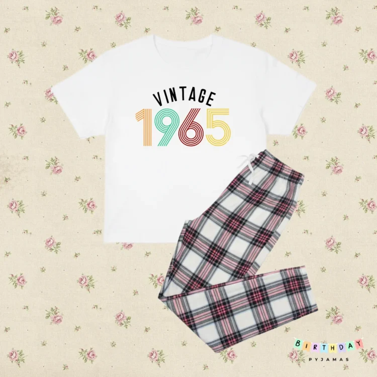 Vintage 1965 60th Birthday Personalised Pyjamas