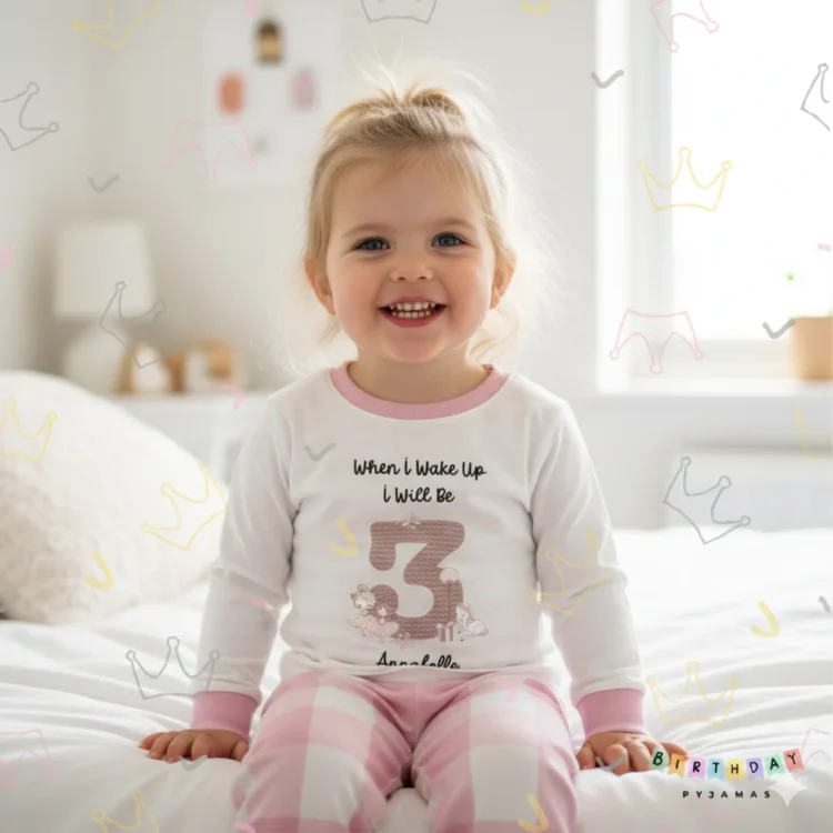 When I Wake I Will Be Three Birthday Pyjamas - birthdaypyjamas.co