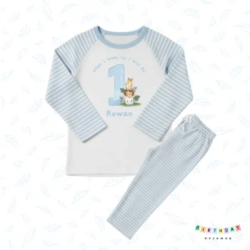 When I Wake Up I Will Be Personalised Birthday Pyjamas – Jungle Animal Design