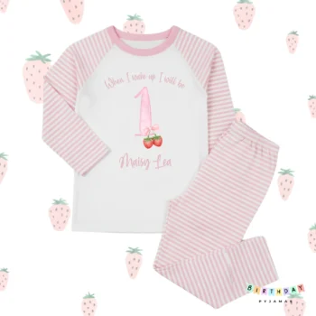 When I Wake Up Strawberry Dreams Birthday Pyjamas – Personalised Age & Name