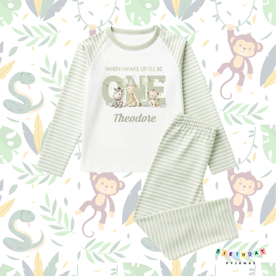 Zoo Animal Birthday Pyjamas – Personalised Kids PJs