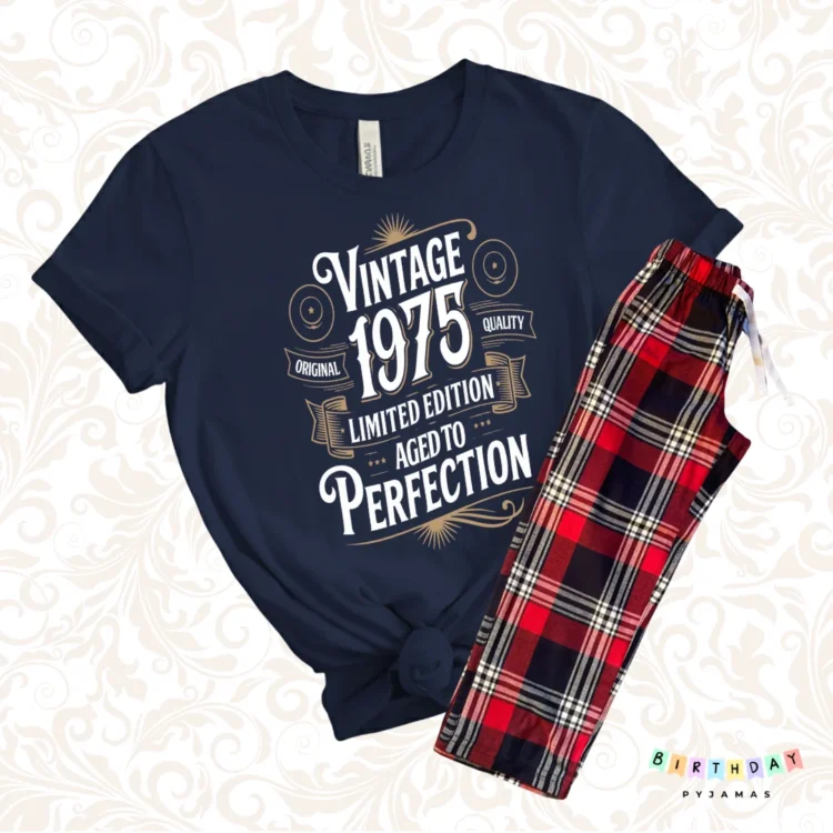 Vintage 1975 Limited Edition Personalised Birthday Pyjamas