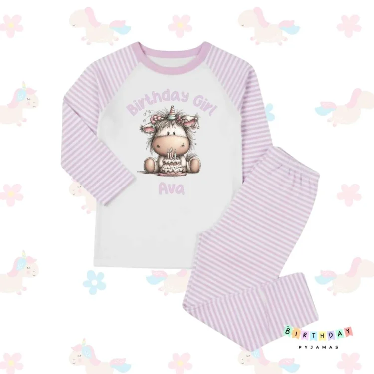 Whimsical Unicorn Birthday Cake Birthday Pyjamas
