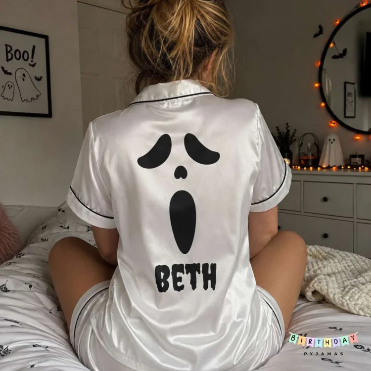 Ghost Face Personalised Halloween Pyjamas 1