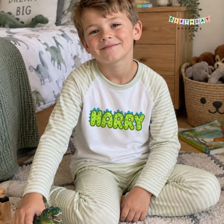 Dino Name Personalised Birthday Pyjamas 1