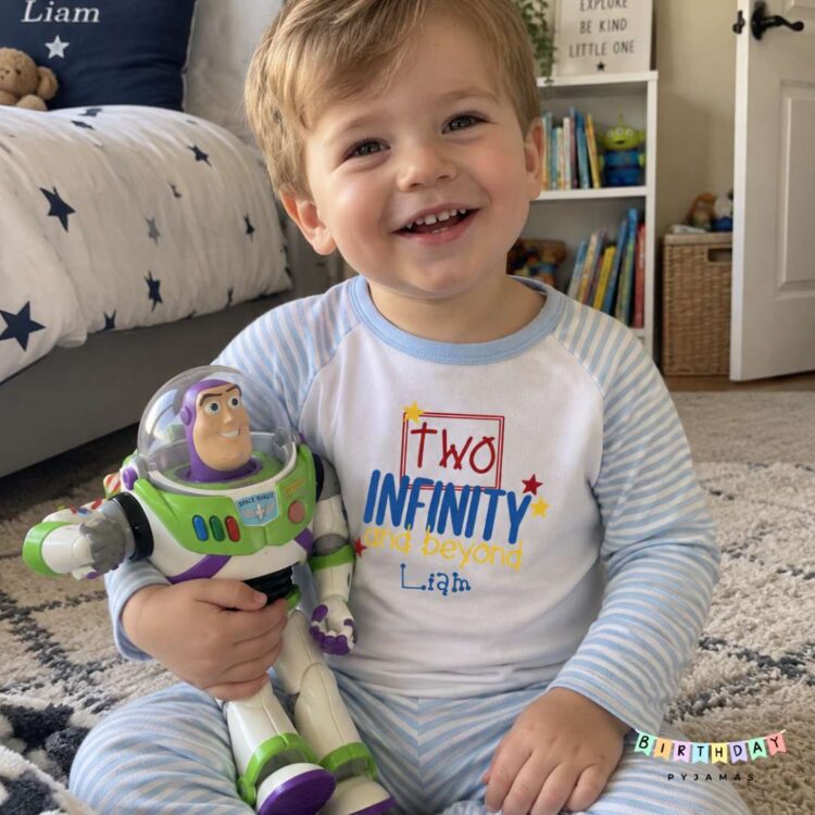 Two Infinity And Beyond Personalised Birthday Pyjamas 1