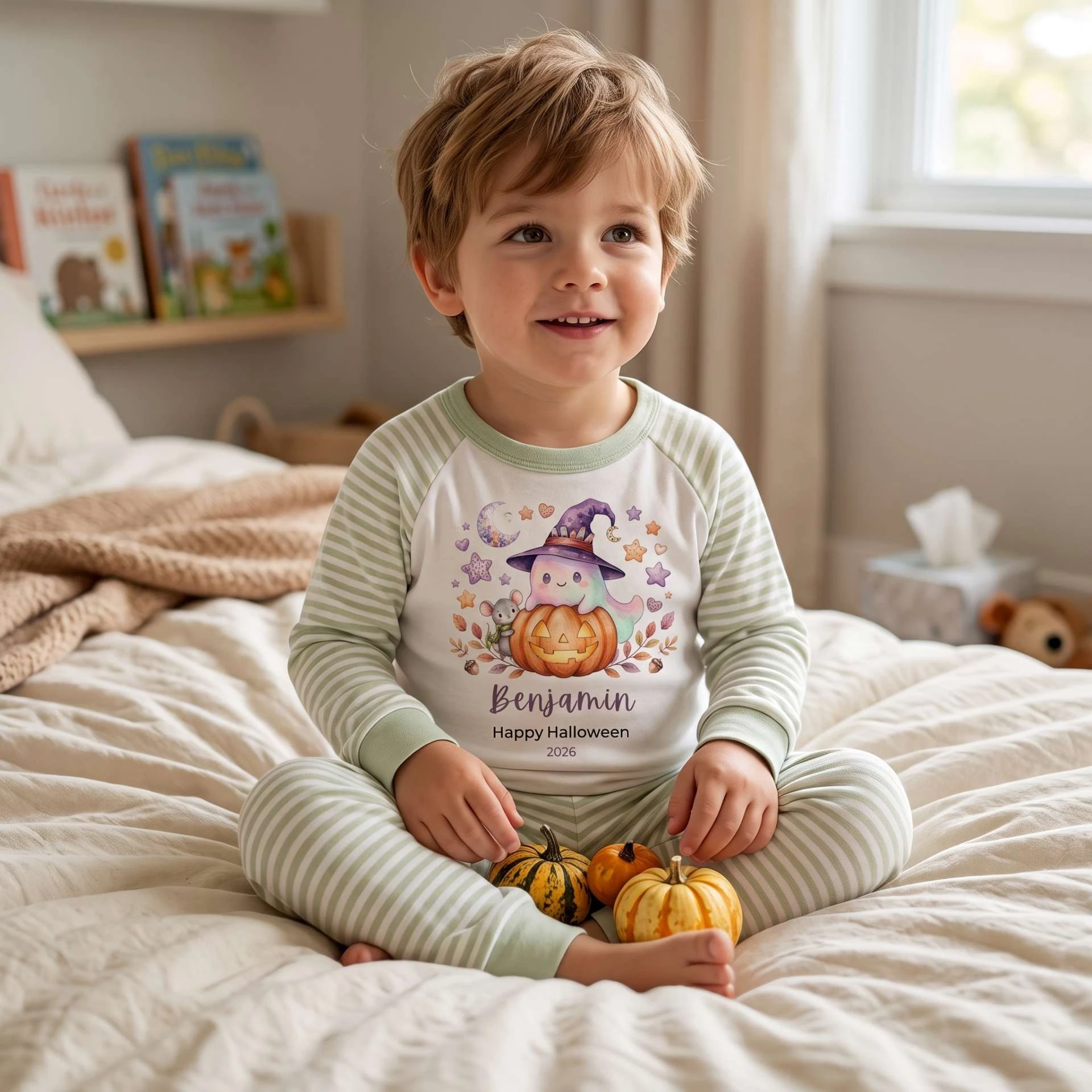 Personalised Ghost Pumpkin Halloween Pyjamas – The Cutest Halloween PJs for 2026